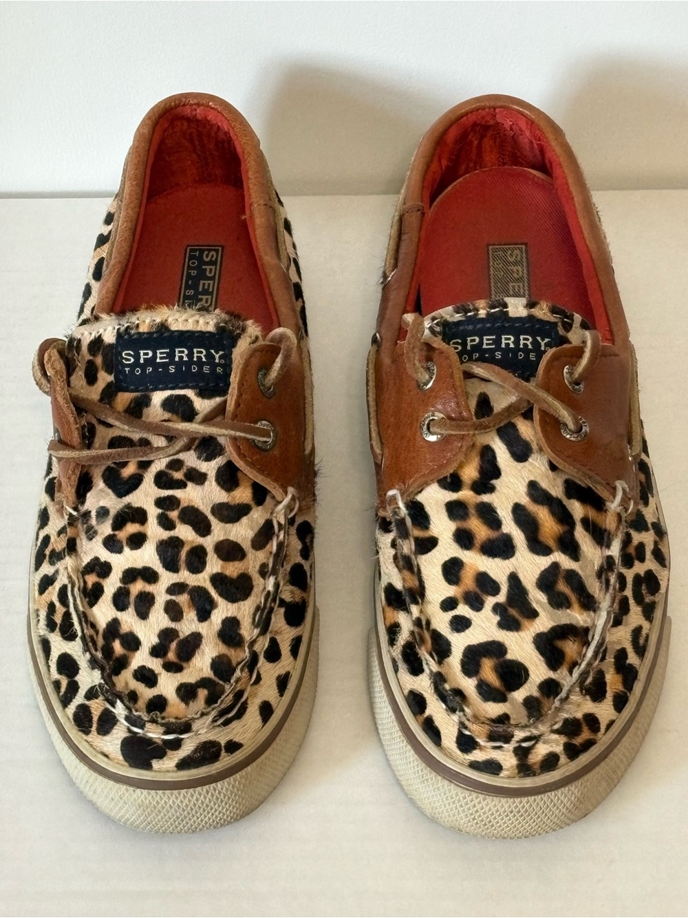 Sperry Top-Sider Leopard Calf Hair Boat Shoes 7M